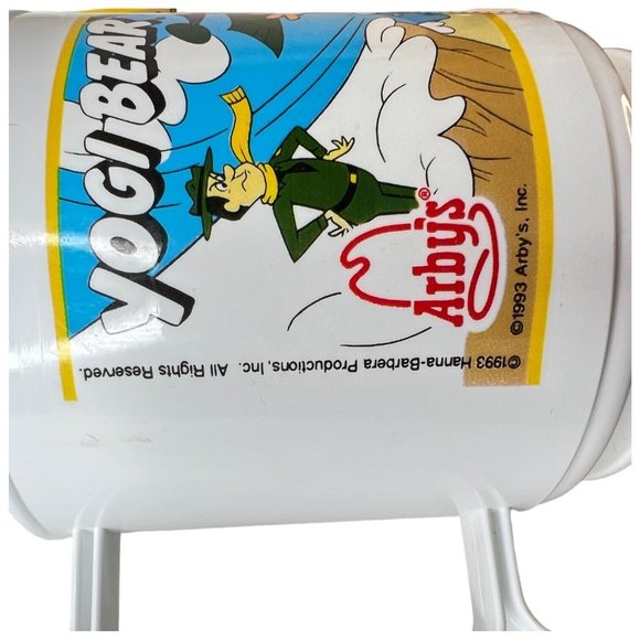 1993 Arbys Yogi Bear Promo Plastic Mug Cup Cindy Boo Boo Ranger Smith Set Of 3 - Picture 9 of 13